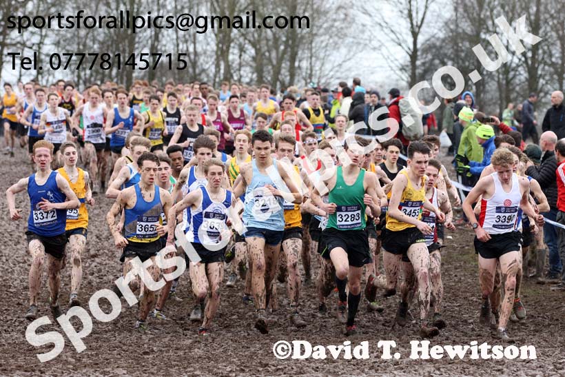 Mens under-17s 2018 British Inter Counties Cross Country Champs., Prestwold Hall, Loughborough. Photo: David T. Hewitson/Sports for All Pics